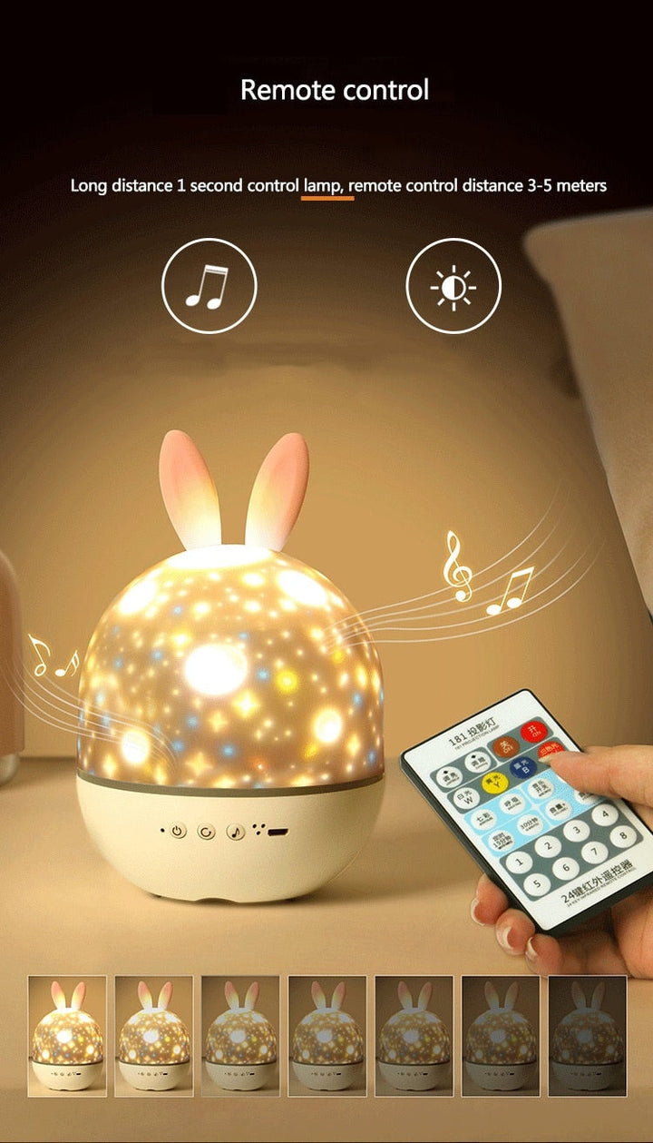 LED Universe Stars Bunny Projector Night Light |
