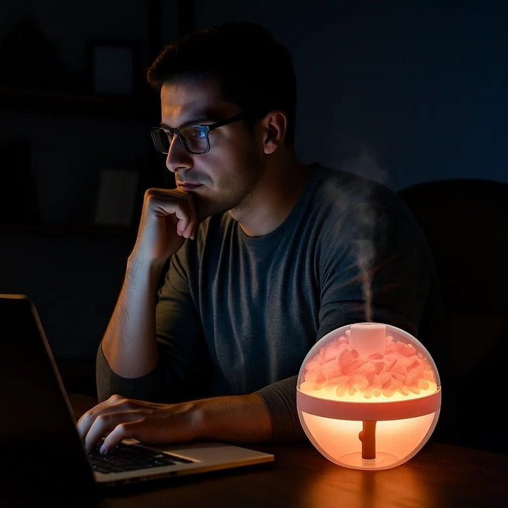 SereniGlow | Essential Oil Diffuser Humidifier – Ultrasonic Cool Mist – USB‑Rechargeable – LED Night Light for Bedroom &amp; Nursery