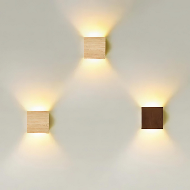 NordiLume | Scandinavian square wooden wall lamp