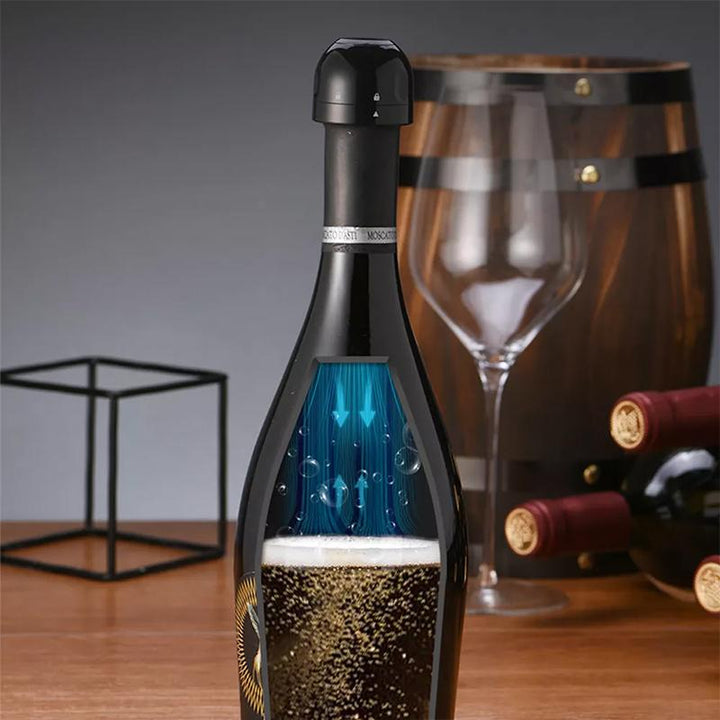 BowLift | Reusable leak-proof silicone sealing cap for champagne and wine bottles