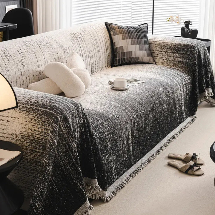 Neutral Tone Chenille Sofa Cover