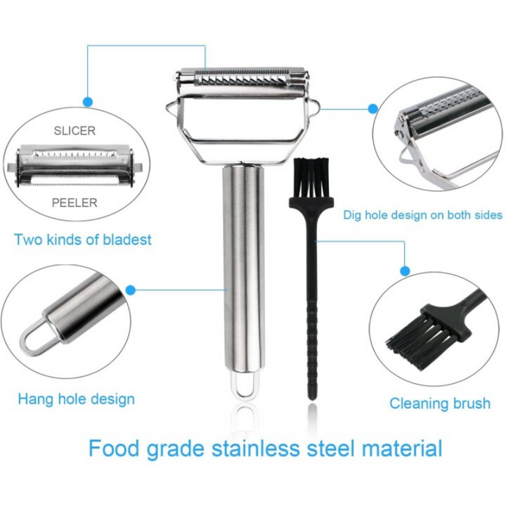 BowLift | Ultra-sharp stainless steel multifunctional vegetable peeler &amp; julienne cutter