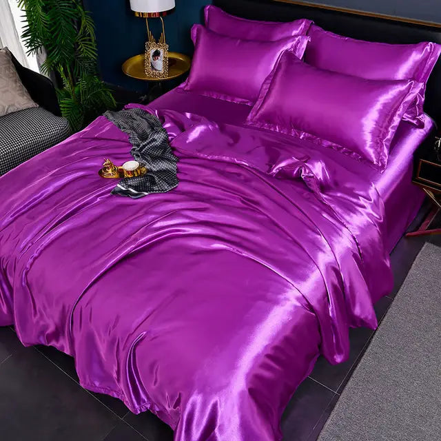 Luxury Solid Satin Duvet Cover - SilkSerenity