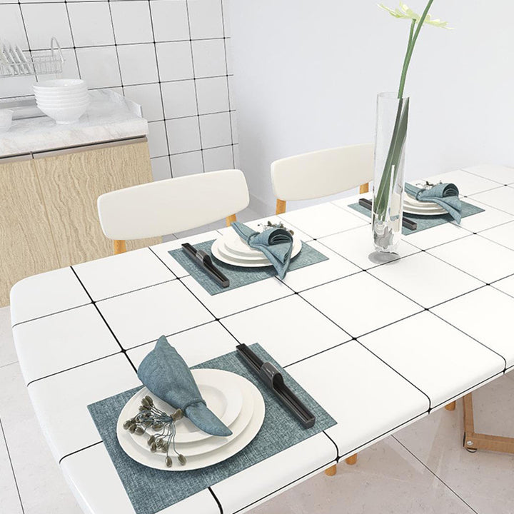 White Peel &amp; Stick Tile Mirror Plastic Grid Wallpaper for Kitchen and Bathroom