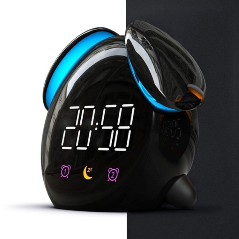 Digital Rechargeable Alarm Clock, with colourful Light, Night Light, Clear Time Display, Multiple Ringtones &amp; Modes