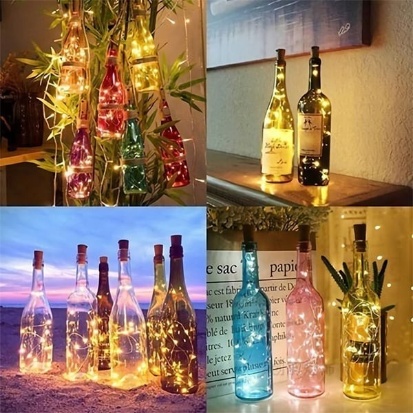 Led Bottle Light Cork Night Light DIY Decor |
