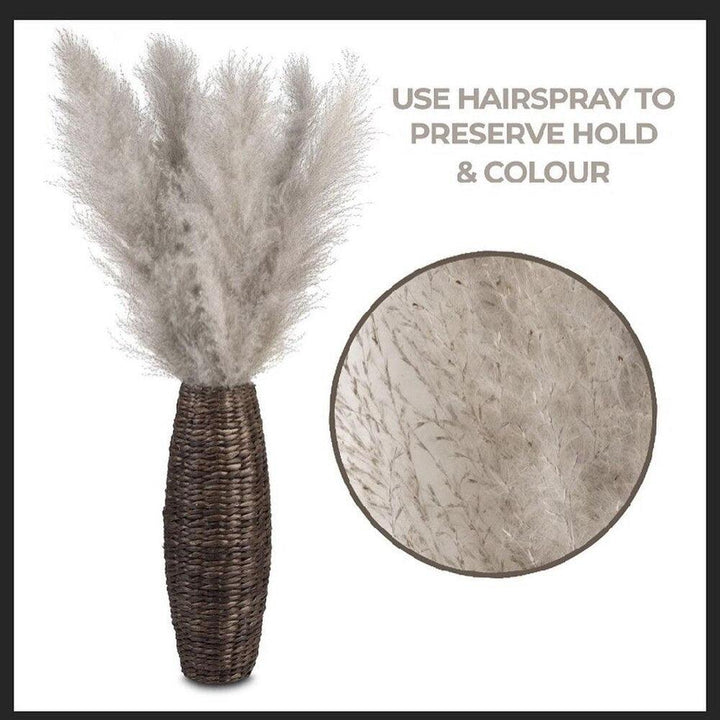 BowLift | 80 cm natural, real dried pampas grass bouquet (white / beige / gray) │ fluffy feather for modern boho home decor
