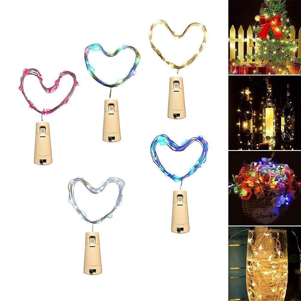 5 pieces LED bottle light night light made of cork gift decoration |