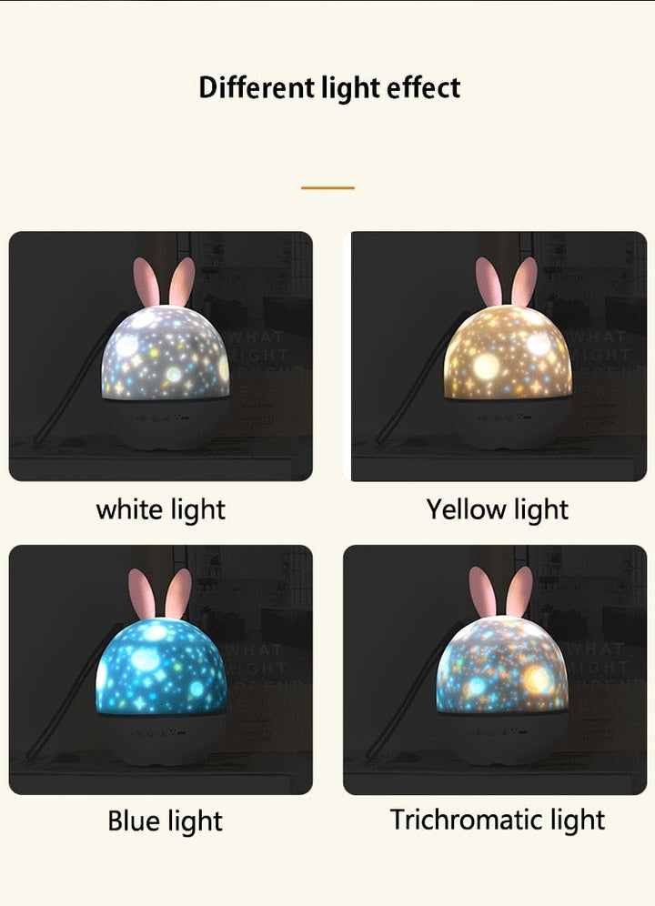 LED Universe Stars Bunny Projector Night Light |