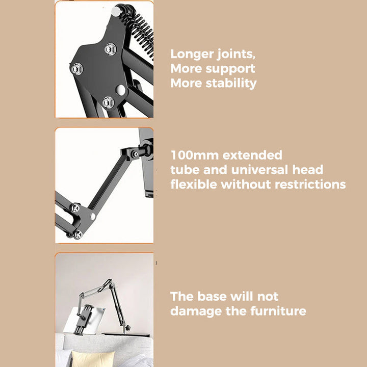 BowLift | Extendable, concealed phone/tablet holder at the bed