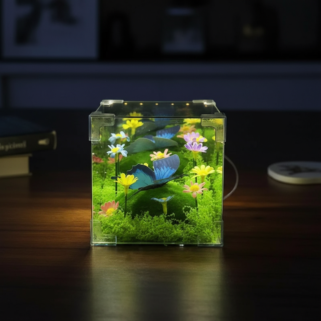 LED Butterfly Garden Cube Night Light Decor |