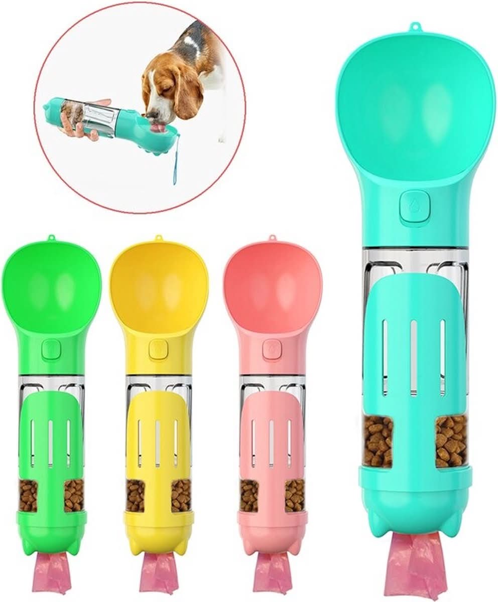 BowLift | Snackbuddy Pro – 2-in-1 Water &amp; Food Bottle with Poop Bag Holder
