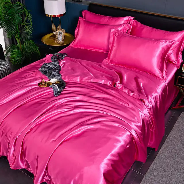 Luxury Solid Satin Duvet Cover - SilkSerenity