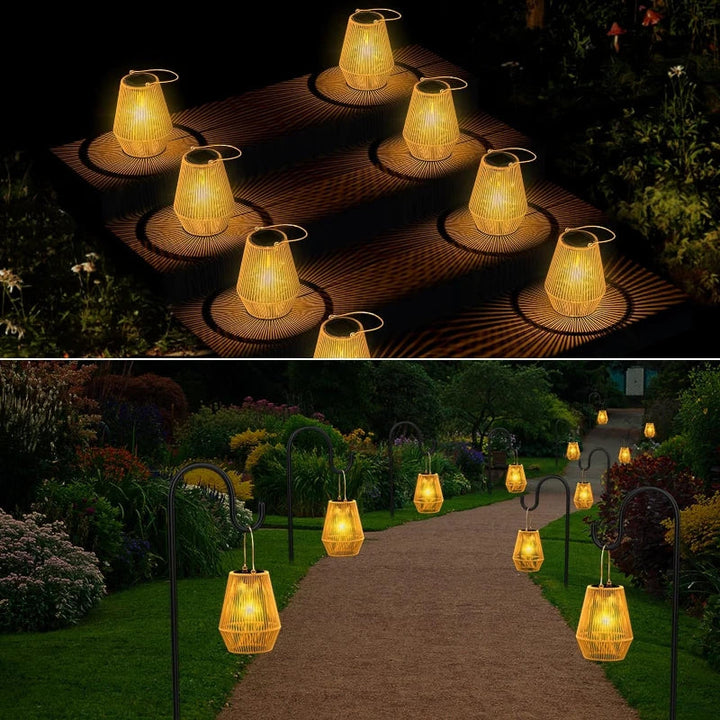 Solar Outdoor Handwoven Garden Lamps | Waterproof Landscape Light for Villa &amp; Terrace Decoration - Alpho