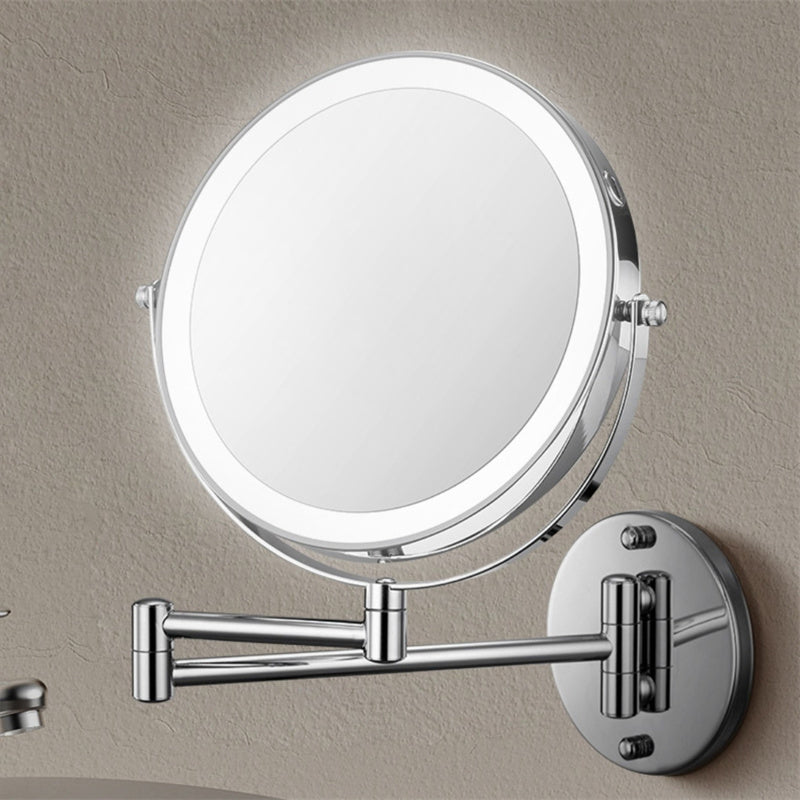 Rechargeable wall-mounted shaving mirror | 360° rotation. 1X/10X magnification and adjustable LED lighting for use in the bathroom