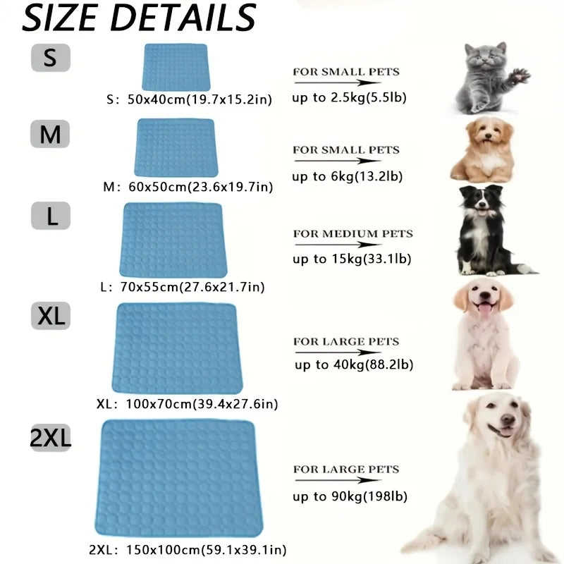 Extra Large Dog Cooling Mat | Summer Pet Bed for Small &amp; Big Dogs | Durable Blanket for Cats &amp; Sofa Protection - Ice Pad Blanket | Bowlift