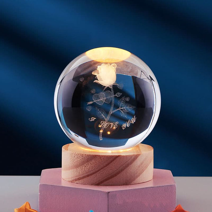 Elegant 3D LED Night Light with Sparkling Star Effect