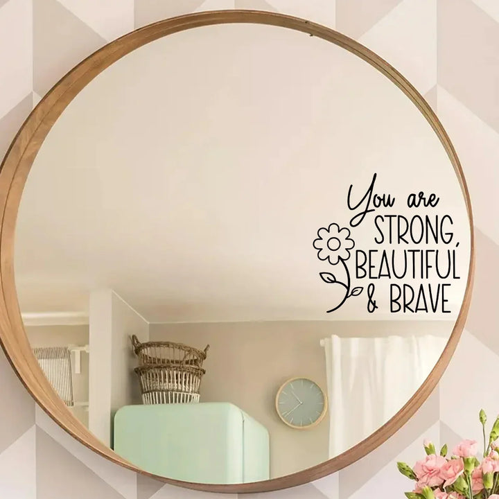 Daily Affirmation Quotes Mirror Stickers Removable Peel N Stick Vinyl Decals For Bathroom Bedroom Inspirational Home Decor Touches |