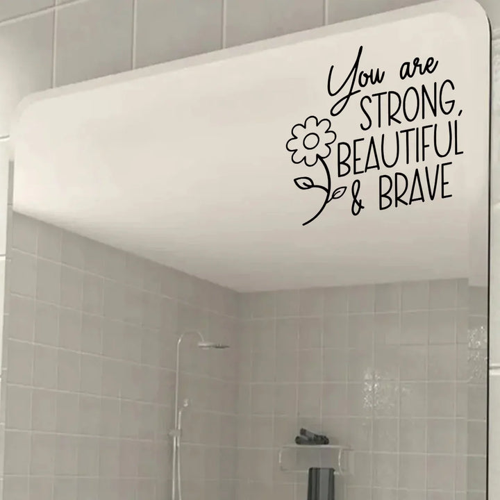 Daily Affirmation Quotes Mirror Stickers Removable Peel N Stick Vinyl Decals For Bathroom Bedroom Inspirational Home Decor Touches |