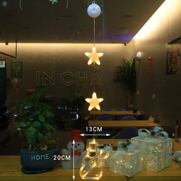LED Christmas lights with suction cups for glass and mirrors