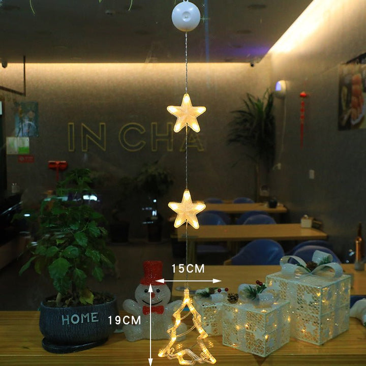 LED Christmas lights with suction cups for glass and mirrors