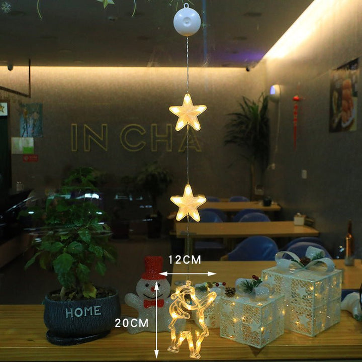LED Christmas lights with suction cups for glass and mirrors