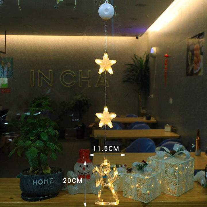 LED Christmas lights with suction cups for glass and mirrors