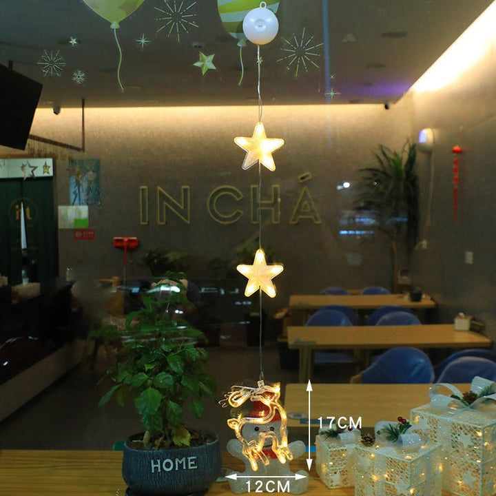 LED Christmas lights with suction cups for glass and mirrors