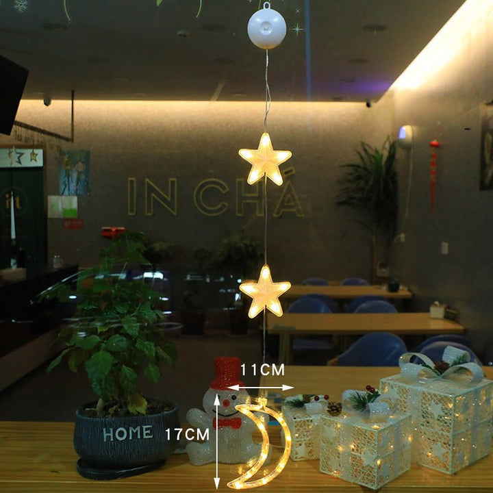 LED Christmas lights with suction cups for glass and mirrors
