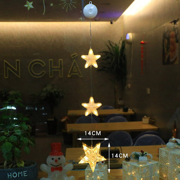 LED Christmas lights with suction cups for glass and mirrors