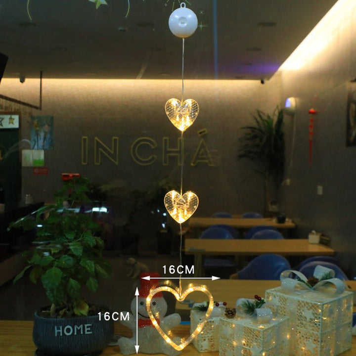 LED Christmas lights with suction cups for glass and mirrors