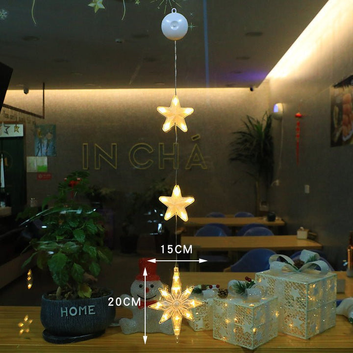 LED Christmas lights with suction cups for glass and mirrors