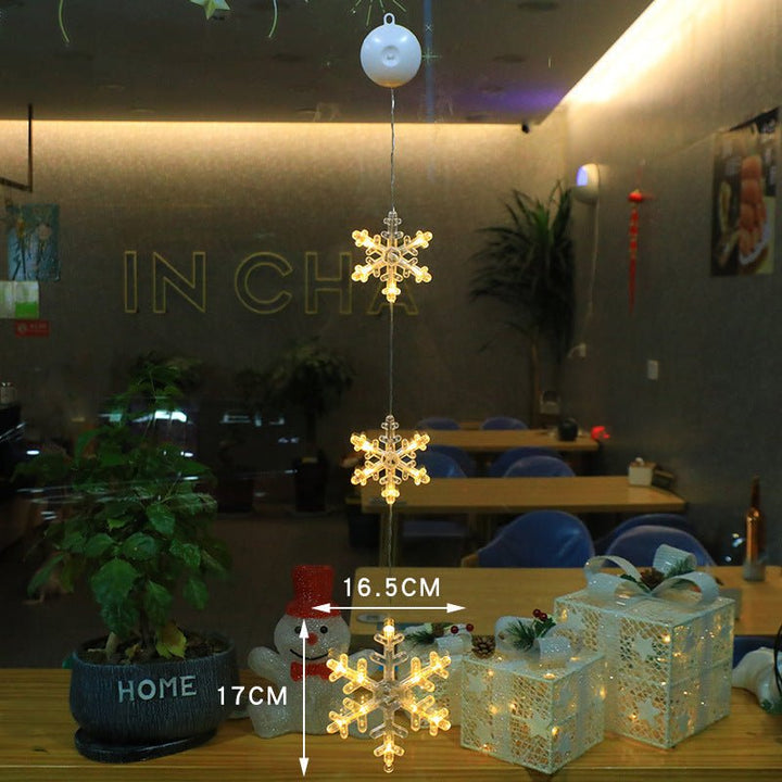 LED Christmas lights with suction cups for glass and mirrors