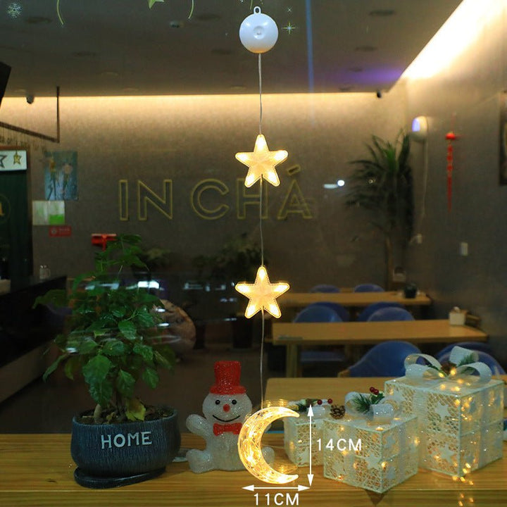 LED Christmas lights with suction cups for glass and mirrors