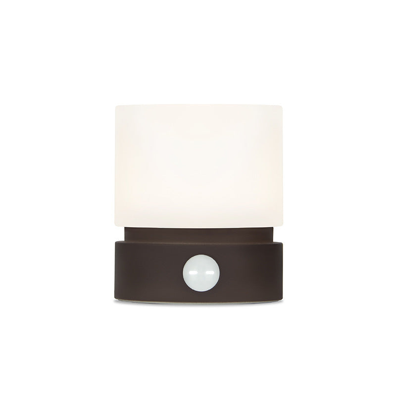 Contemporary Nordic Timer Rechargeable ABS HIPS Silicone Cylinder LED Table Lamp Night Light for Nightstand