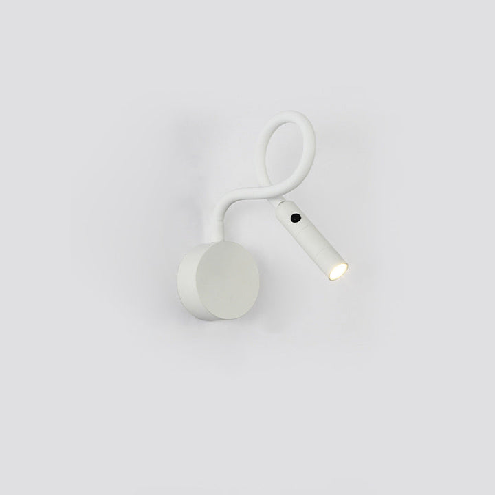 Modern Minimalist Iron Round Flexible Bend Tube LED Reading Lamp Wall Sconce Lamp for Bedroom