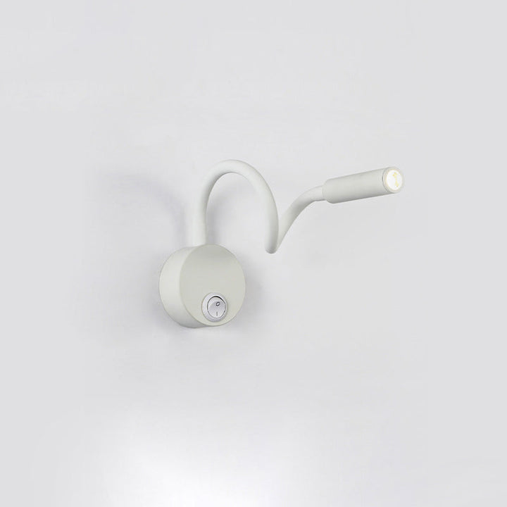Modern Minimalist Iron Round Flexible Bend Tube LED Reading Lamp Wall Sconce Lamp for Bedroom