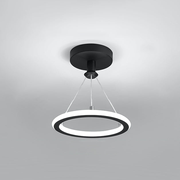 Contemporary Nordic Round Metal Silica LED Semi-Flush Mount Ceiling Light for Corridor