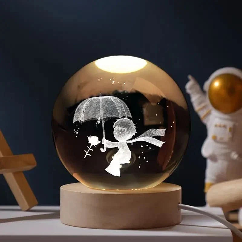 Luminous Crystal Ball LED Night Light Decor