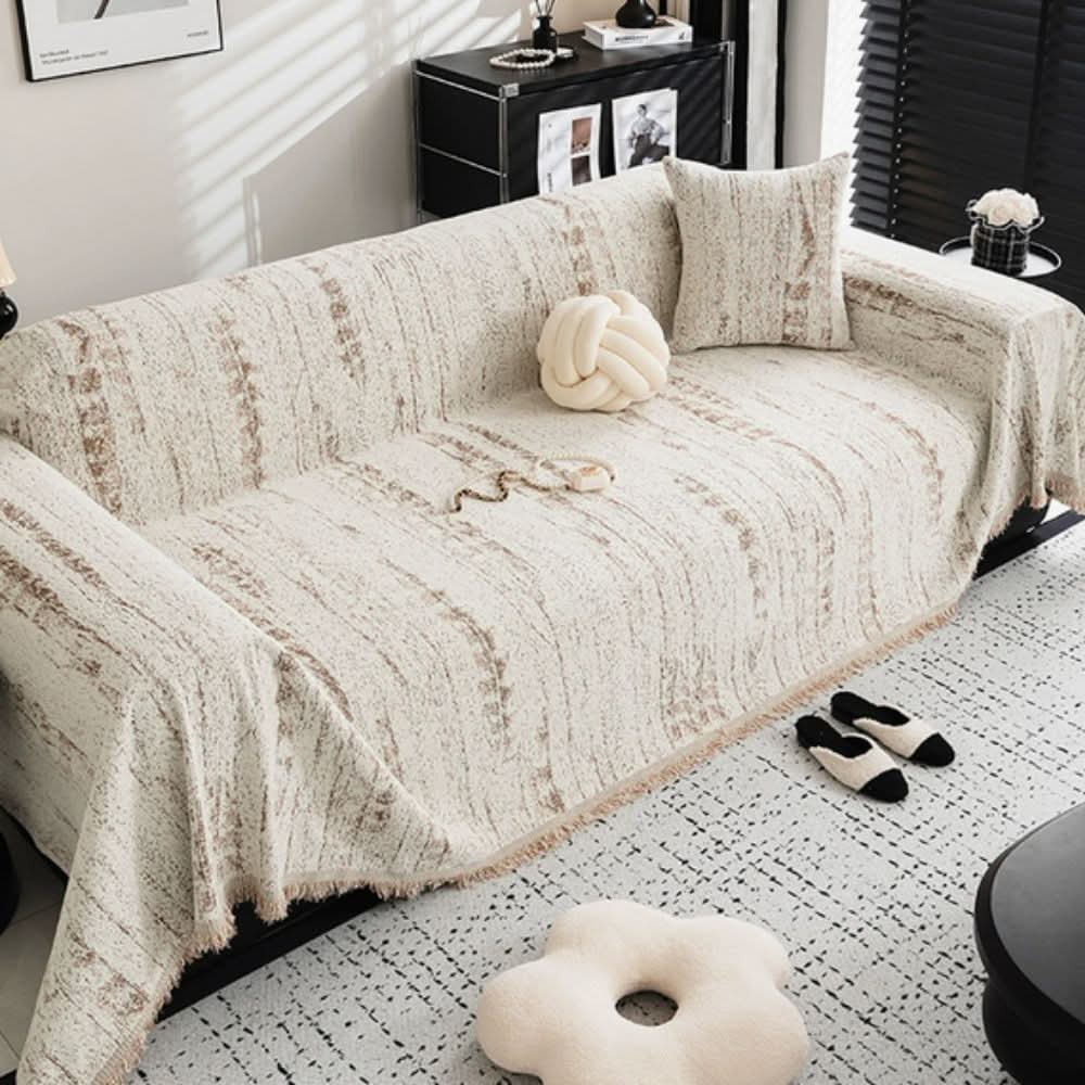 Elegant chenille sofa cover with easy care