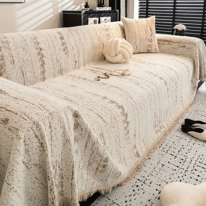 Elegant chenille sofa cover with easy care