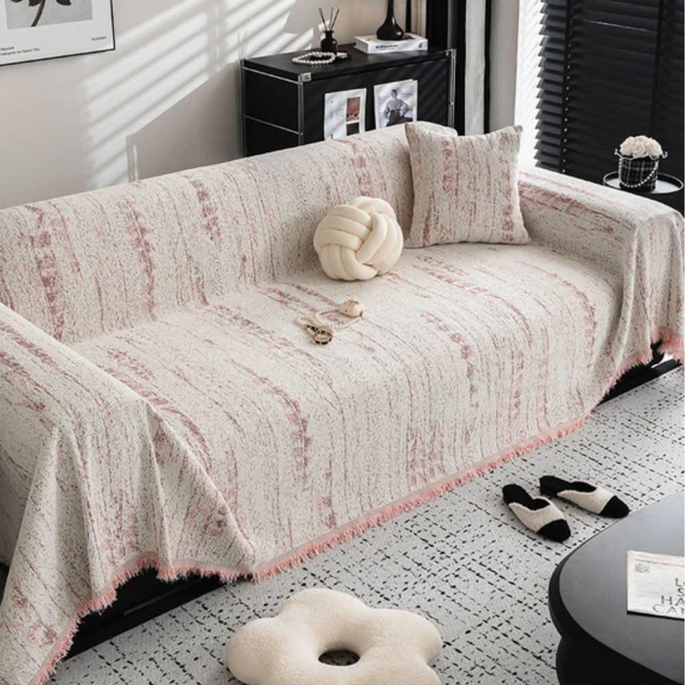 Elegant chenille sofa cover with easy care