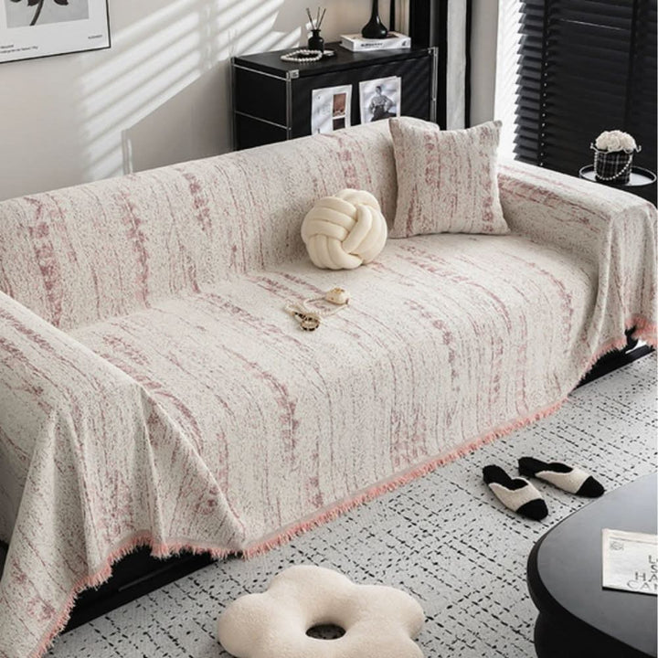 Elegant chenille sofa cover with easy care