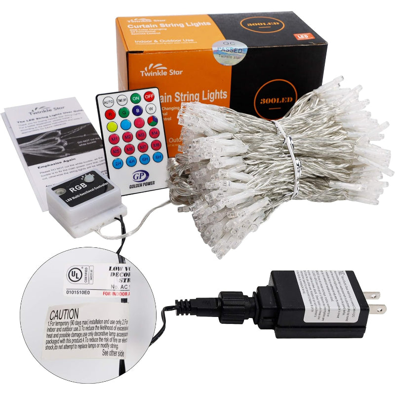 Lamps for curtains with modes and waterproof design