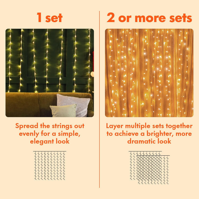 Lamps for curtains with modes and waterproof design
