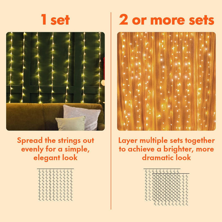 Lamps for curtains with modes and waterproof design