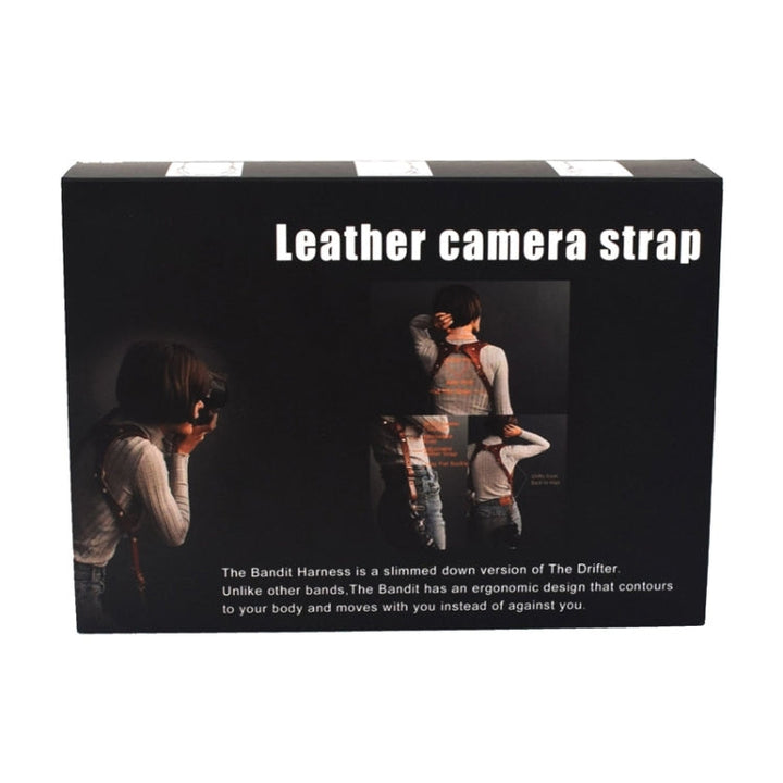 BowLift | Quick Release Anti-Slip Dual Shoulder Leather Harness Camera Strap with Metal Hook for SLR / DSLR Cameras (Brown)