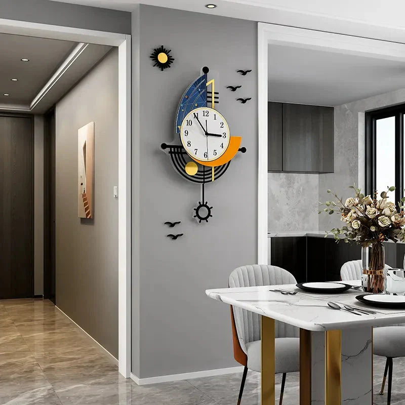 BowLift | Decorative Wall Clock Navigation Sailboat Creative Design Clock Indoor Clock Decoration Living Room Background Wall Decor