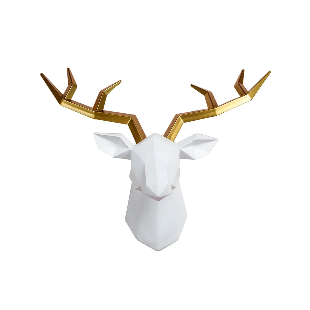 BowLift | Deer Head Sculpture Animal Statue Figures Wall Hanging Creative Moose Art Antlers Statuette for Office Decor Wall Mounting