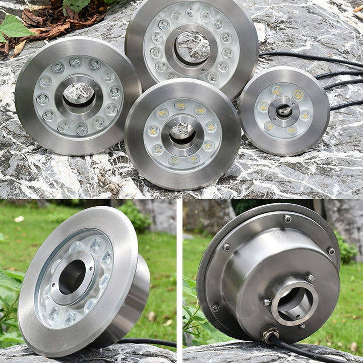 12W Landscape colour Changing Ring LED Stainless Steel Underwater Spotlight (colourful)